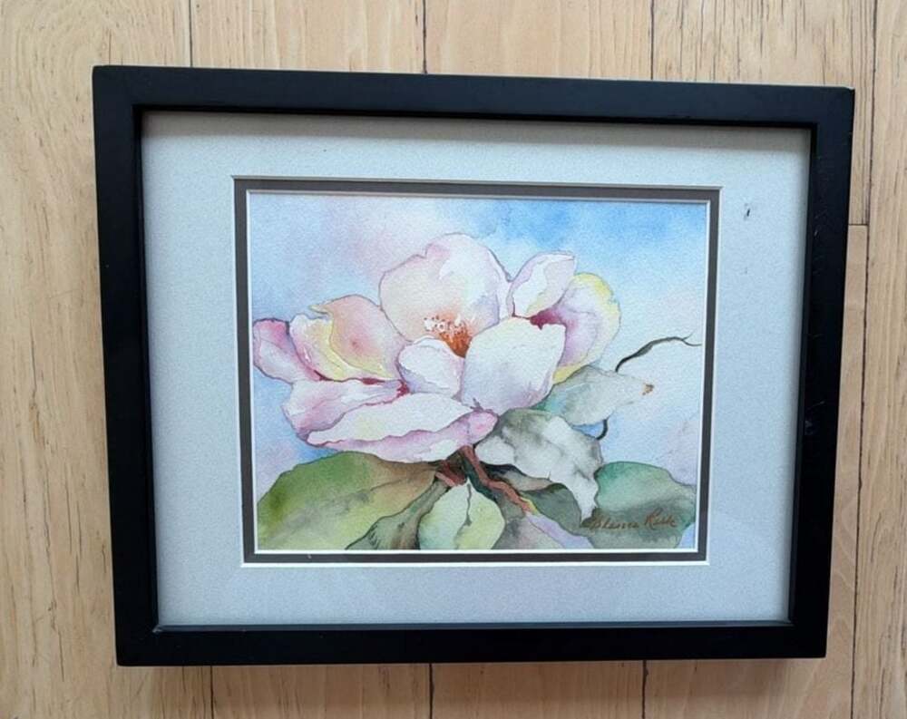 Original‎ Floral Watercolor Painting Signed by Blanca Rusk, Framed